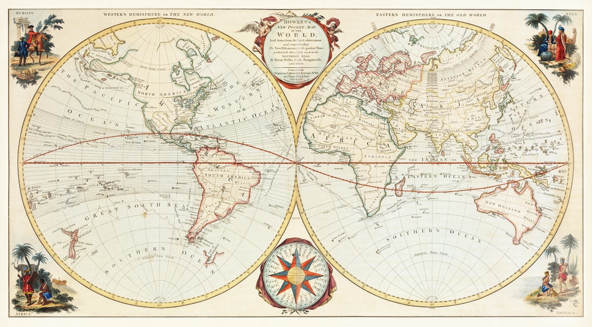 carte du monde ancienne pour la géographie
