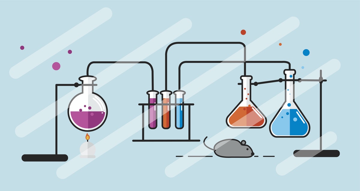 schéma d'une expérience de chimie