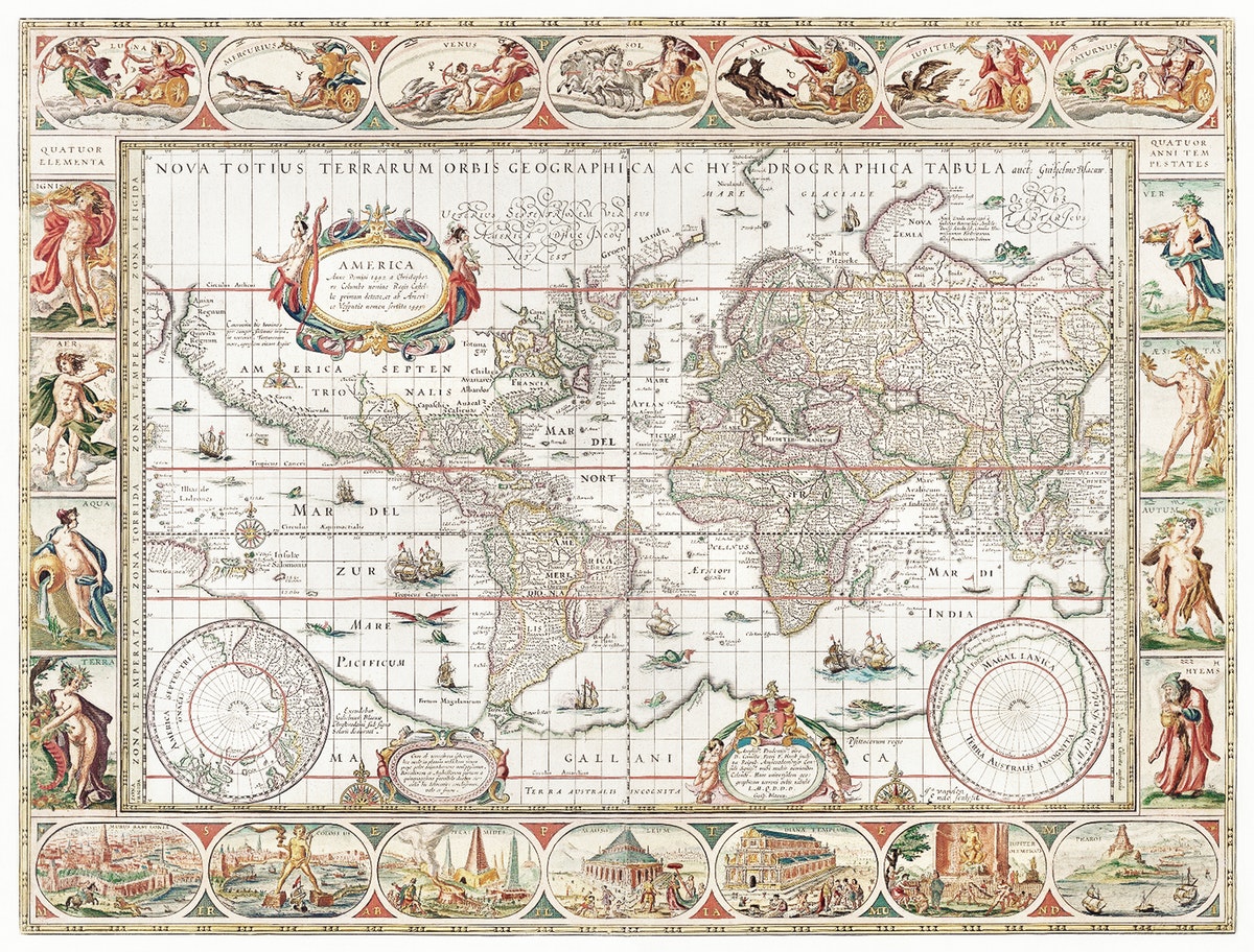 carte du monde du XVIIIe siècle