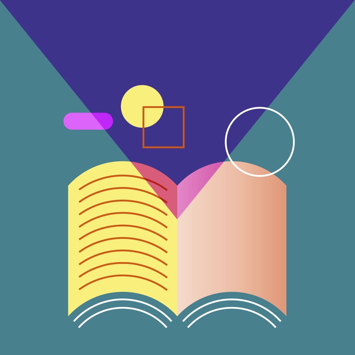 le schéma d'un livre avec des formes géométriques