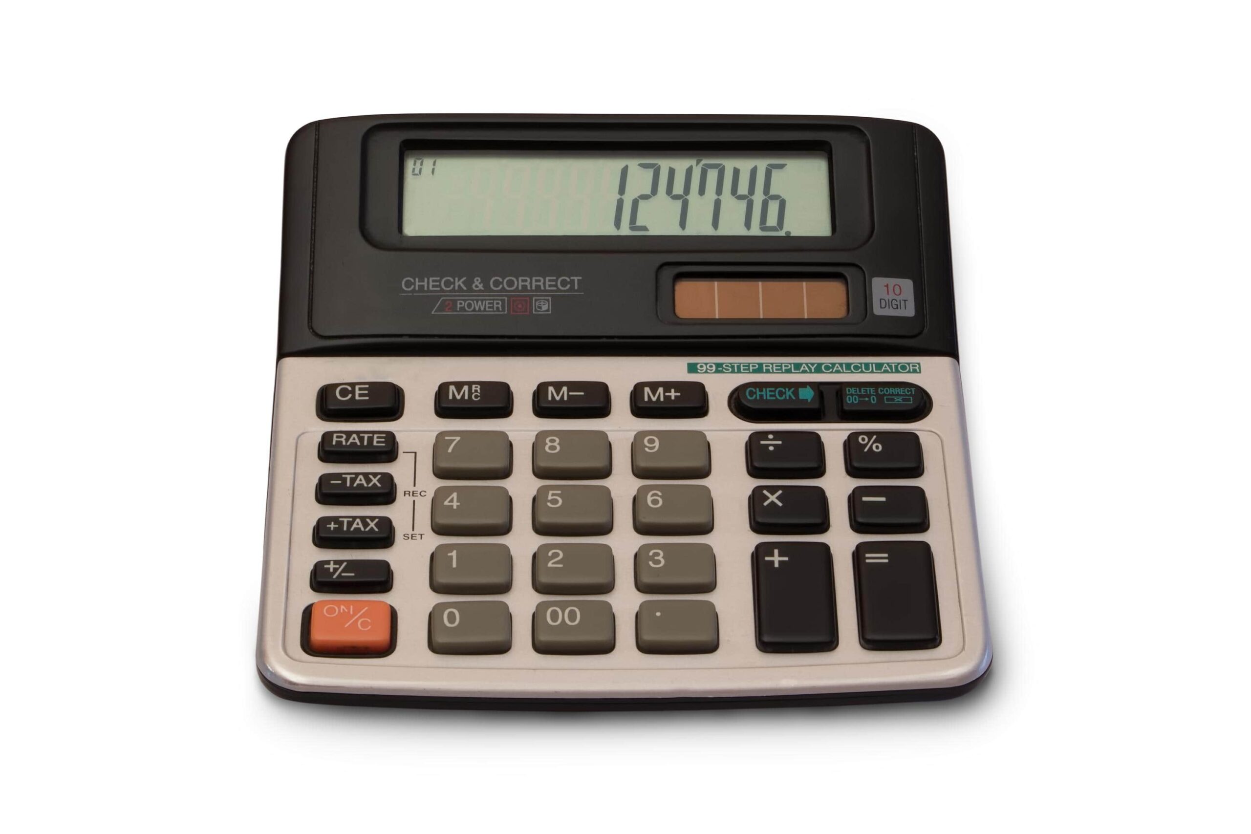 une calculatrice affichant une formule de maths